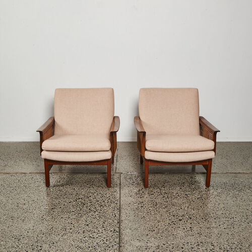 A Pair Of Fred Lowen For Fler Flerline Rattan Armchairs