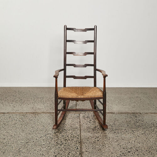 An Arts & Crafts Era Rocker With Rush Seating