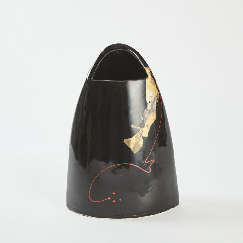 A Peter Collis Black Glazed Vase