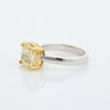 18ct White/Yellow Gold, 3.01ct Fancy Light Yellow, Cushion Cut Diamond Ring - 2