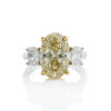 18ct Yellow Gold, Important 5.04ct Oval, Fancy Yellow/White Diamond Ring, GIA Certified