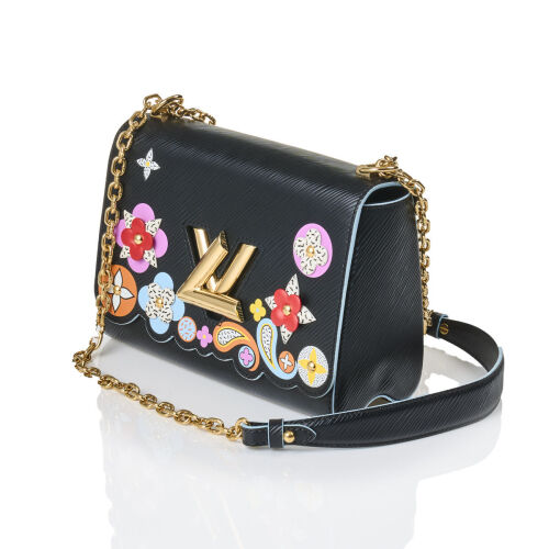 Louis Vuitton Black Epi Leather Bloom Flower Twist Bag