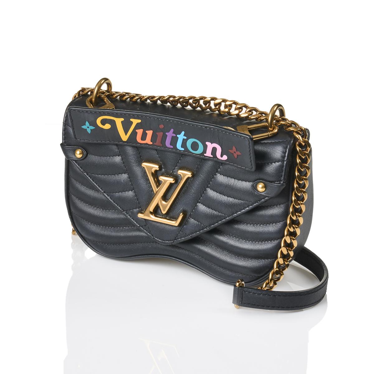 Louis Vuitton Black Quilted Leather New Wave Chain Bag