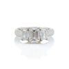 Platinum, Modern, Three Stone, 1.91ct Emerald Cut Diamond Ring
