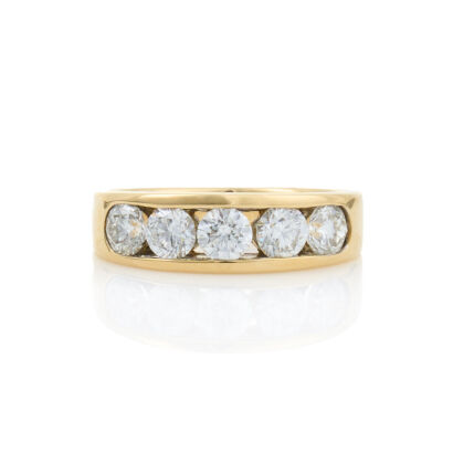18ct Yellow Gold, Five Stone,1.40ct Diamond Channel Set Ring