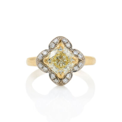 18ct Yellow and White Gold, Fancy Yellow and White Diamond 1.77ct Ring