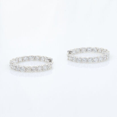 18ct White Gold, 18.8mm, 1.34ct Diamond Hoops
