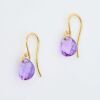 18ct Yellow Gold, Briolette Cut Amethyst Drop Earrings
