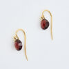 18ct Yellow Gold, Briolette Cut Garnet Drop Earrings