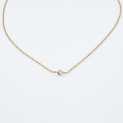 9ct Yellow Gold Trace Chain with Clear Stone Centre