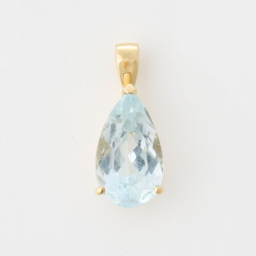 18ct Yellow Gold, 6.20ct Pear Shaped Aquamarine Pendant