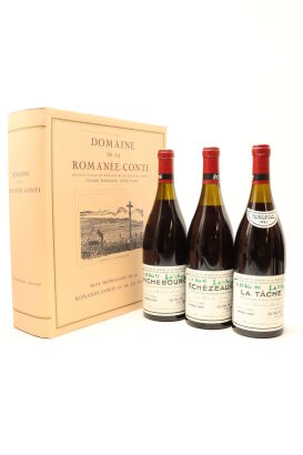 (1) 1992 Domaine de la Romanee-Conti Signed Assortment Case, Cote de Nuits, 3 Bottles Sold as One Lot