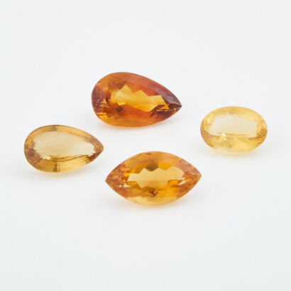 Collection of 4 x Loose Citrines in Different Shapes of 52.00cts Total
