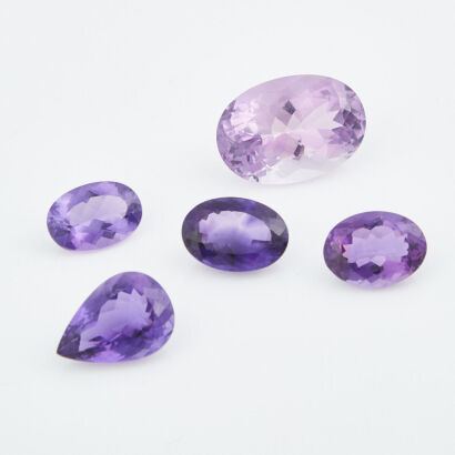 Collection of 5 x Loose Large Amethysts of 108.70 cts Total Weight