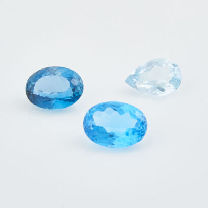 Collection of 3 x Loose Blue Topaz of 64.00cts Total