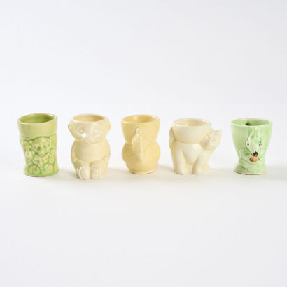 A Collection of Five Crown Lynn Eggcups