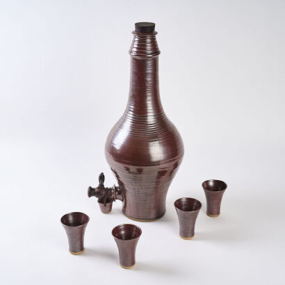 A Richard Cadness Carafe and Cup Set