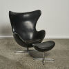 An Arne Jacobsen Egg Chair and Ottoman