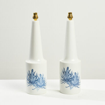 A Pair of Fog and Morup Ceramic Lamps by Royal Copenhagen