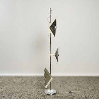 A Chrome 'Diamond' Floor Lamp by O.M.A Fabbrica Lampadari