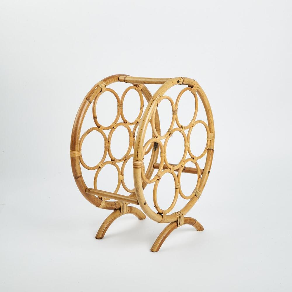 A Stylish Cane Wine Bottle Rack
