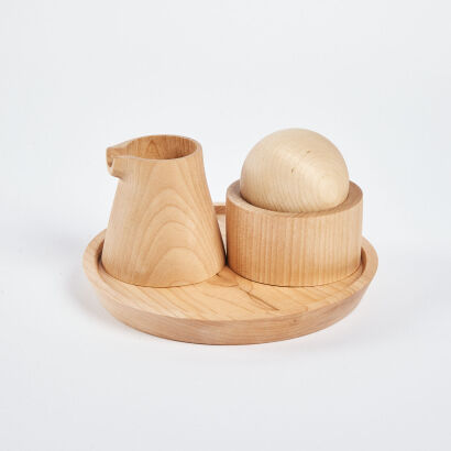 An Elise McLauchlan Maple Wood Tea Set