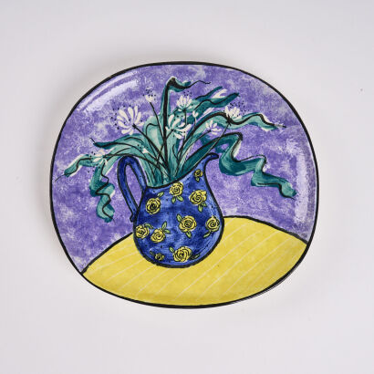 A Hand Painted Serving Plate