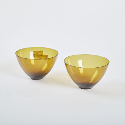 A Pair of Swedish Blown Glass Bowls