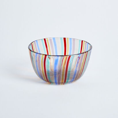 A Murano Venini Rainbow Glass Bowl 1960s