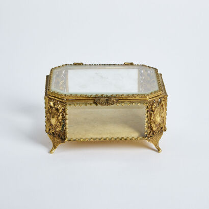 A Victorian Gilt Jewellery Box