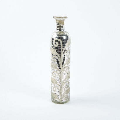 A Tall Etched Glass Decorative Vase