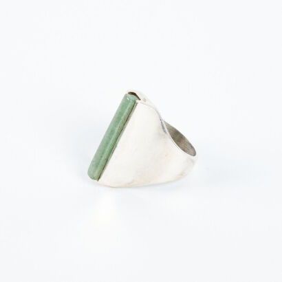 A Sterling Silver Henning Ulrichsen Aventurine Ring C1960s