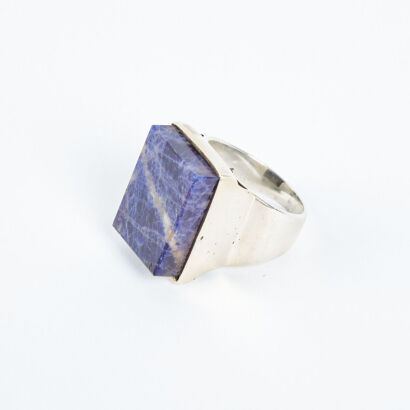 A Sterling Silver and Sodalite Maxwell Collins Ring London 1970s