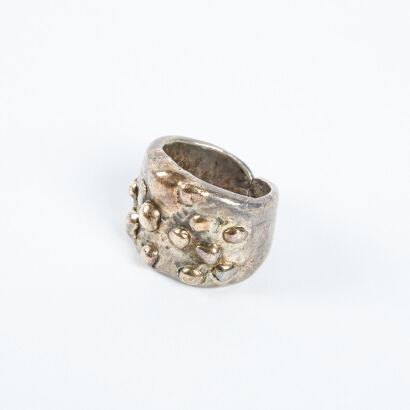 A 4K Yellow Gold And Sterling Silver Pal Kepenyes Ring From The Robin Leach Collection