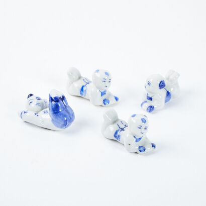 A Collection Of Blue And White Porcelain Children