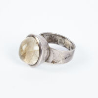 A Kaunis Koru Rock Crystal And Silver Ring, Finland c1970s