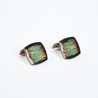 A Pair of Enamel Cufflinks C1960s.