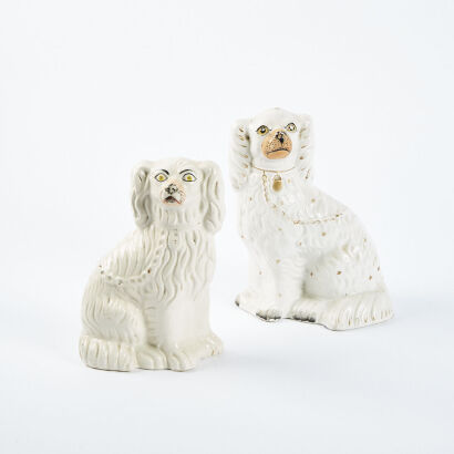 A Pair Of Staffordshire Ceramic Dog Figurines