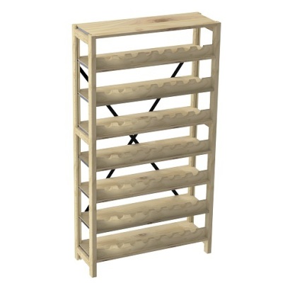 (1) Lundia Wine Rack - Raw Pine, 292mm D x 1524mm H x 830mm W