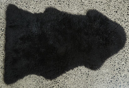 A Black Sheepskin From New Zealand