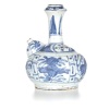 A Ming Dynasty Wanli Period Blue and White Lion Kendi
