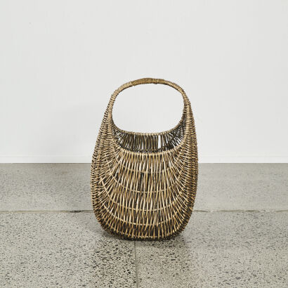 A Large Rattan Carrying Basket