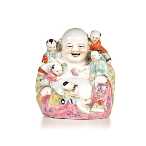 A Chinese Republic Period Famille Rose &lsquo;Wuzidengke&rsquo; Maitreya