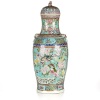 A Famille Rose Chinese Two-Handled Vase