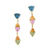 18ct Yellow Gold, 3.00ct Multi-colour Sapphire Earrings