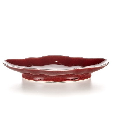 A Qing Dynasty Copper Red Glazed Lobed Plate