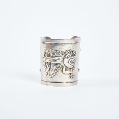 A Peruvian Silver Cuffed Bracelet