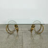 A French Brass Ibex Heads Coffee Table C1970s