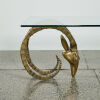 A French Brass Ibex Heads Coffee Table C1970s - 3