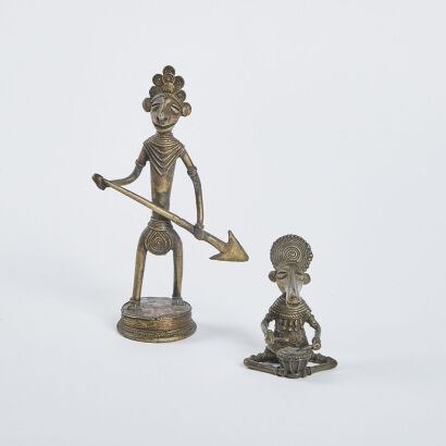 A Pair Of Small Benin Bronze Figures